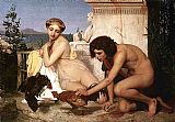 Jean-leon Gerome Wall Art - Young Greeks at a Cock Fight